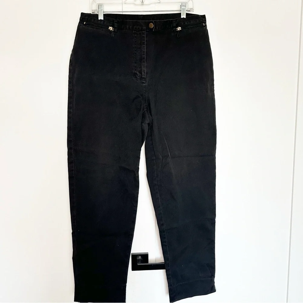 Ralph Lauren chino pant black 16W plus sz high rise straight leg utility earthy - Picture 1 of 10